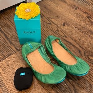 Tieks in clover green leather